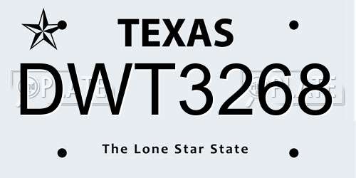 DWT3268 Texas License Plate