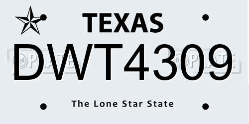 DWT4309 Texas License Plate