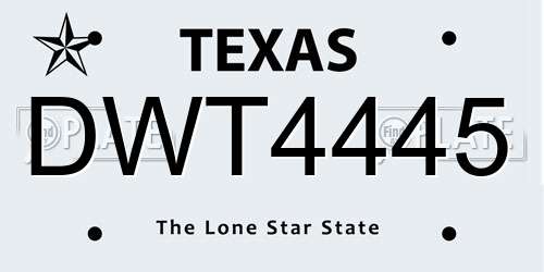 DWT4445 Texas License Plate