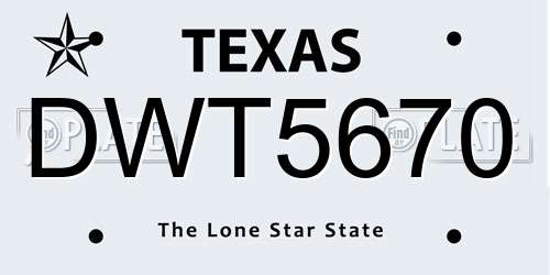 DWT5670 Texas License Plate