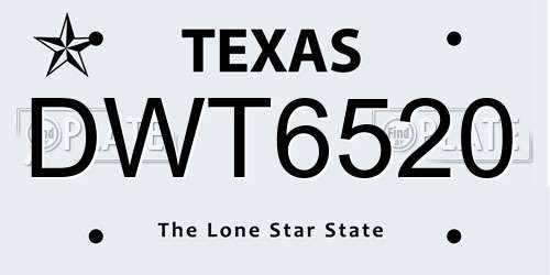 DWT6520 Texas License Plate