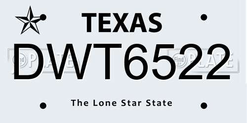 DWT6522 Texas License Plate
