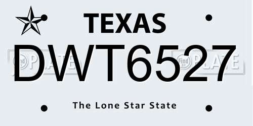 DWT6527 Texas License Plate