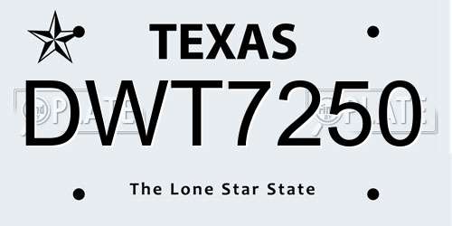 DWT7250 Texas License Plate