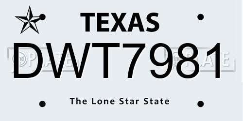 DWT7981 Texas License Plate