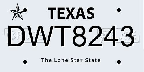 DWT8243 Texas License Plate