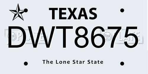 DWT8675 Texas License Plate