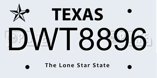 DWT8896 Texas License Plate