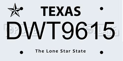 DWT9615 Texas License Plate