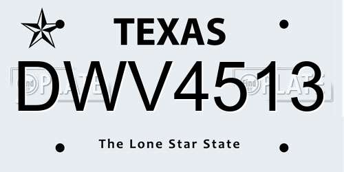 DWV4513 Texas License Plate