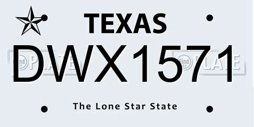 DWX1571 Texas License Plate