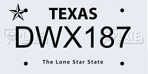 DWX187 Texas License Plate
