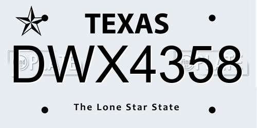 DWX4358 Texas License Plate