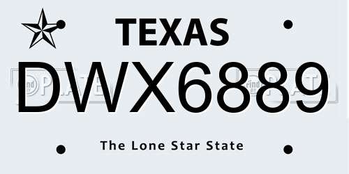 DWX6889 Texas License Plate
