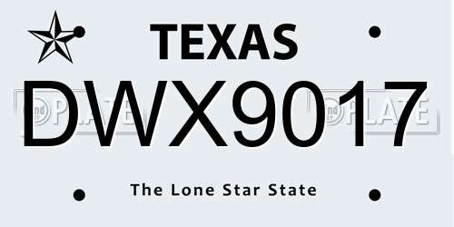 DWX9017 Texas License Plate