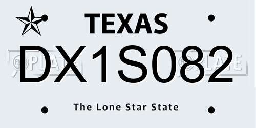 DX1S082 Texas License Plate
