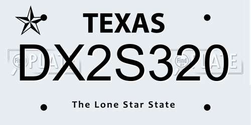 DX2S320 Texas License Plate
