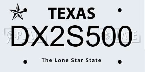 DX2S500 Texas License Plate
