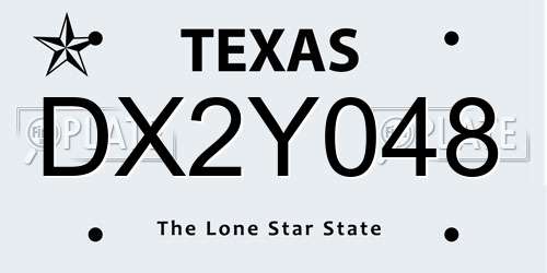 DX2Y048 Texas License Plate