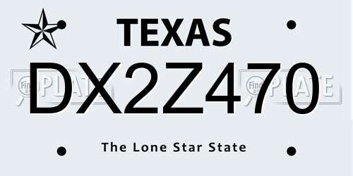 DX2Z470 Texas License Plate