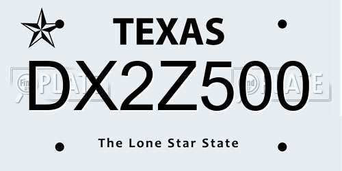 DX2Z500 Texas License Plate