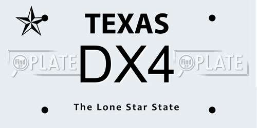 DX4 Texas License Plate