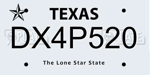 DX4P520 Texas License Plate