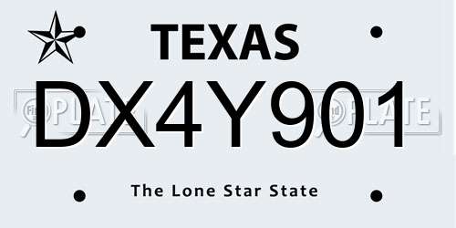 DX4Y901 Texas License Plate