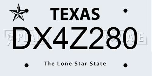 DX4Z280 Texas License Plate