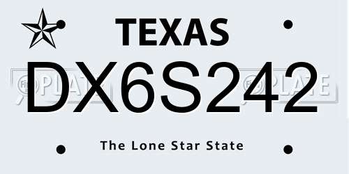 DX6S242 Texas License Plate