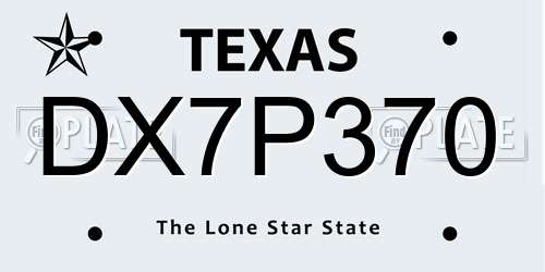 DX7P370 Texas License Plate