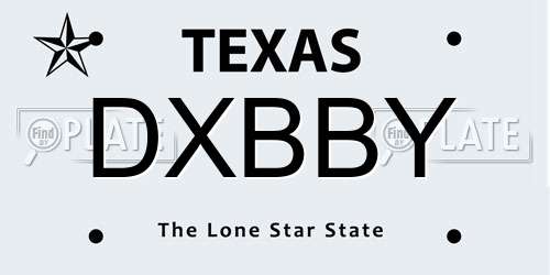 DXBBY Texas License Plate