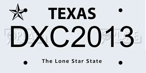 DXC2013 Texas License Plate