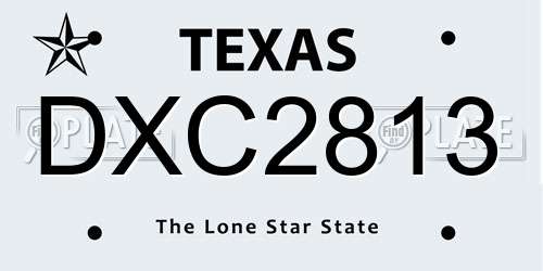 DXC2813 Texas License Plate