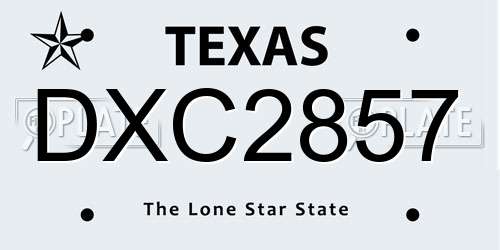 DXC2857 Texas License Plate