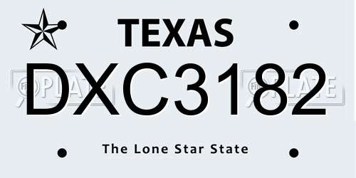 DXC3182 Texas License Plate