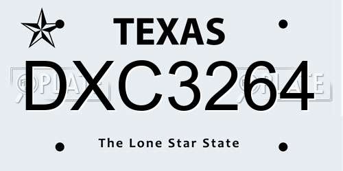 DXC3264 Texas License Plate