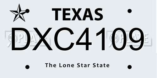 DXC4109 Texas License Plate