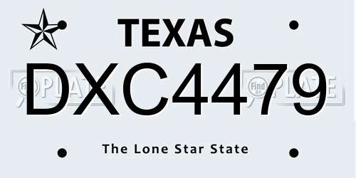 DXC4479 Texas License Plate