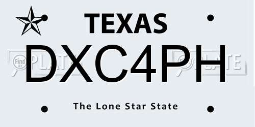 DXC4PH Texas License Plate