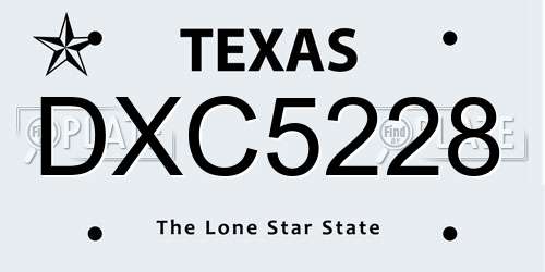 DXC5228 Texas License Plate