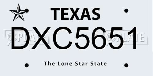 DXC5651 Texas License Plate