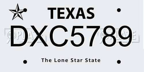 DXC5789 Texas License Plate