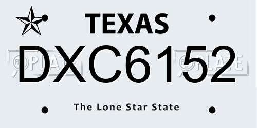 DXC6152 Texas License Plate