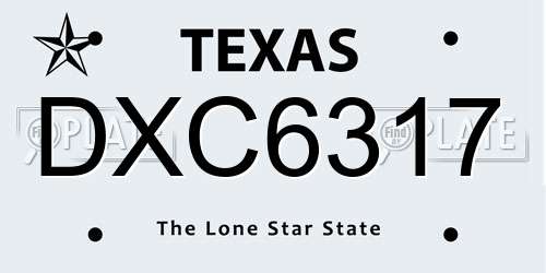 DXC6317 Texas License Plate