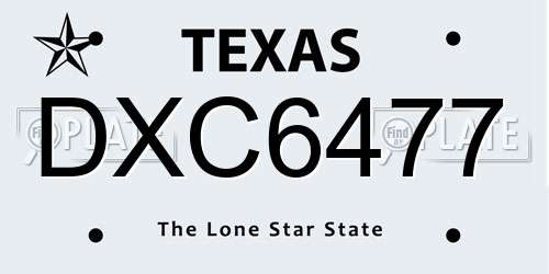 DXC6477 Texas License Plate