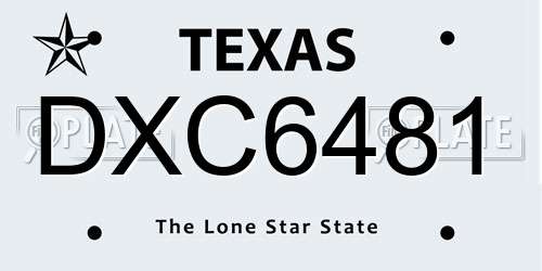DXC6481 Texas License Plate