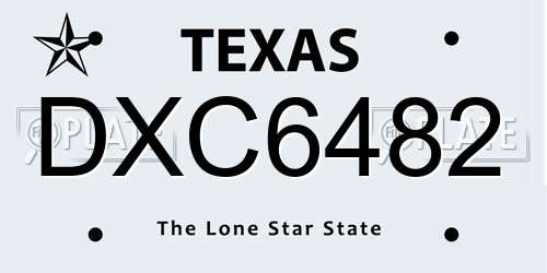 DXC6482 Texas License Plate