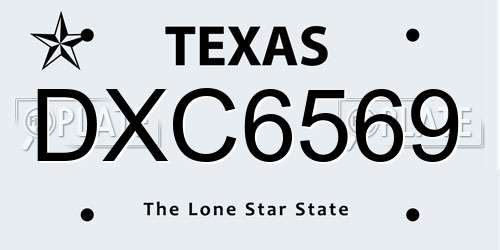 DXC6569 Texas License Plate