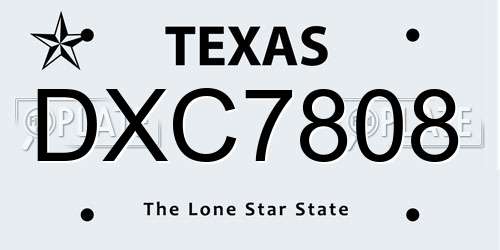 DXC7808 Texas License Plate